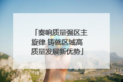 奏响质量强区主旋律 铸就区域高质量发展新优势