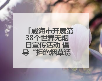 威海市开展第38个世界无烟日宣传活动 倡导“拒绝烟草诱惑 对第一支烟说不”