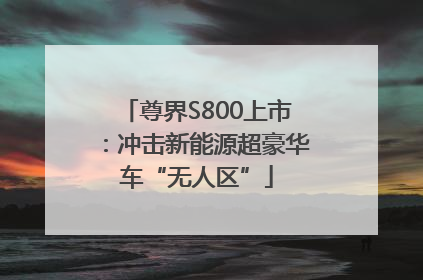 尊界S800上市：冲击新能源超豪华车“无人区”