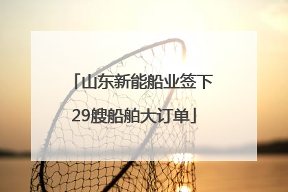 山东新能船业签下29艘船舶大订单