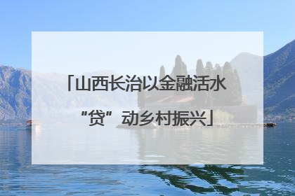 山西长治以金融活水“贷”动乡村振兴