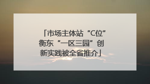 市场主体站“C位” 衡东“一区三园”创新实践被全省推介