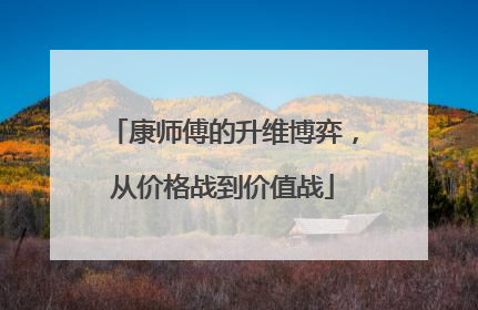 康师傅的升维博弈，从价格战到价值战