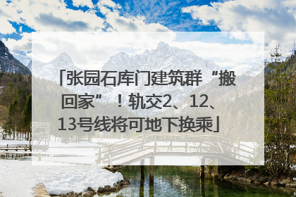 张园石库门建筑群“搬回家”！轨交2、12、13号线将可地下换乘