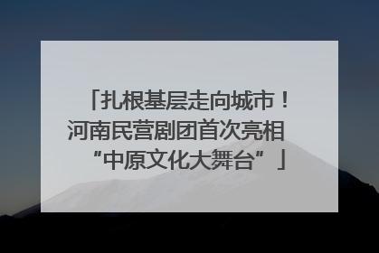 扎根基层走向城市！河南民营剧团首次亮相“中原文化大舞台”