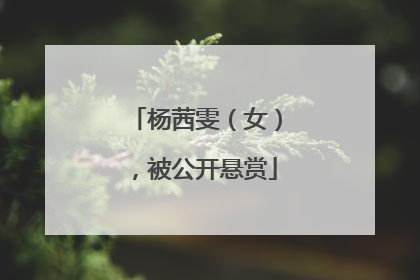 杨茜雯（女），被公开悬赏