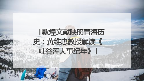 敦煌文献映照青海历史：黄维忠教授解读《吐谷浑大事纪年》