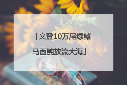 文登10万尾绿鳍马面鲀放流大海