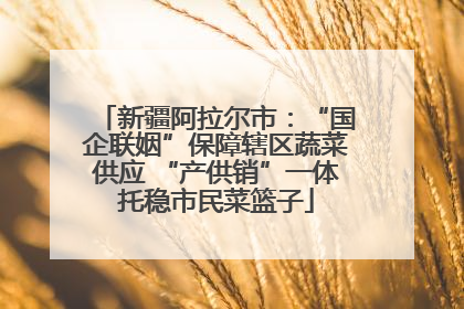 新疆阿拉尔市：“国企联姻”保障辖区蔬菜供应 “产供销”一体托稳市民菜篮子