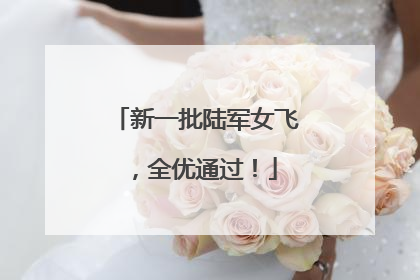 新一批陆军女飞，全优通过！