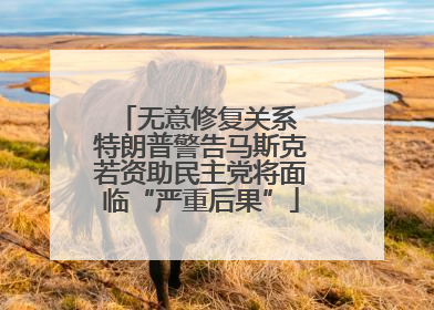 无意修复关系 特朗普警告马斯克若资助民主党将面临“严重后果”
