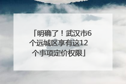 明确了！武汉市6个远城区享有这12个事项定价权限