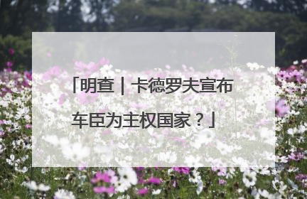 明查｜卡德罗夫宣布车臣为主权国家？