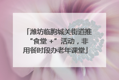 潍坊临朐城关街道推“食堂 +”活动，非用餐时段办老年课堂