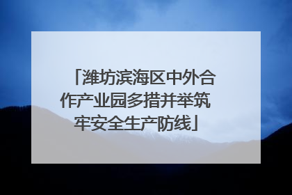 潍坊滨海区中外合作产业园多措并举筑牢安全生产防线