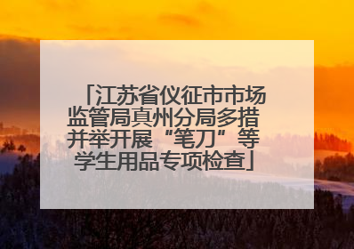 江苏省仪征市市场监管局真州分局多措并举开展“笔刀”等学生用品专项检查