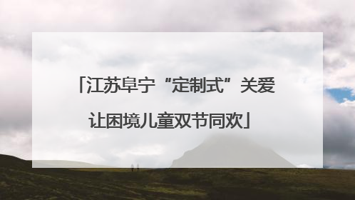 江苏阜宁“定制式”关爱 让困境儿童双节同欢