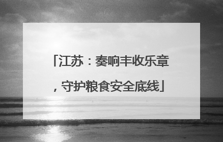 江苏：奏响丰收乐章，守护粮食安全底线