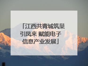 江西共青城筑巢引凤来 赋能电子信息产业发展