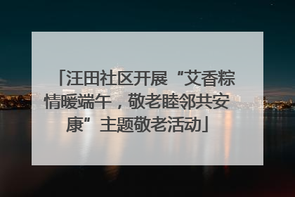 汪田社区开展“艾香粽情暖端午，敬老睦邻共安康”主题敬老活动