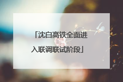 沈白高铁全面进入联调联试阶段