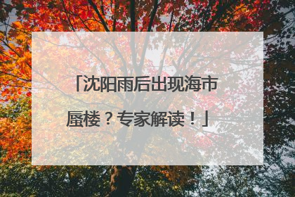 沈阳雨后出现海市蜃楼？专家解读！