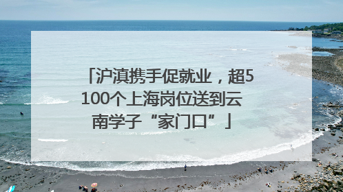 沪滇携手促就业，超5100个上海岗位送到云南学子“家门口”