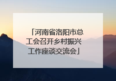 河南省洛阳市总工会召开乡村振兴工作座谈交流会