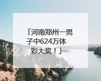 河南郑州一男子中624万体彩大奖！