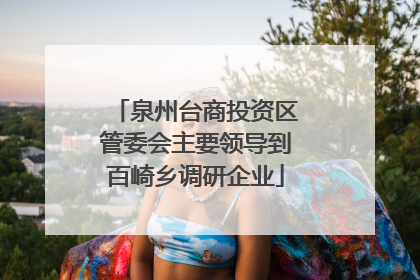 泉州台商投资区管委会主要领导到百崎乡调研企业