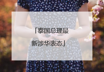 泰国总理最新涉华表态