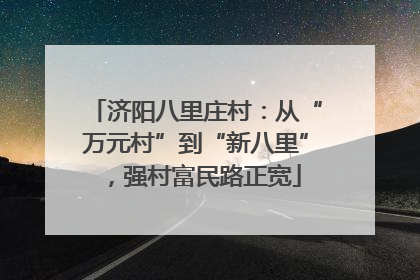 济阳八里庄村：从“万元村”到“新八里”，强村富民路正宽