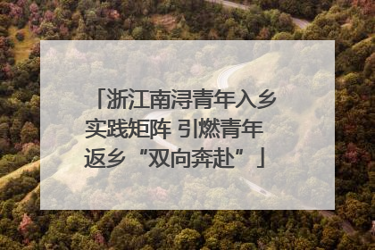 浙江南浔青年入乡实践矩阵 引燃青年返乡“双向奔赴”