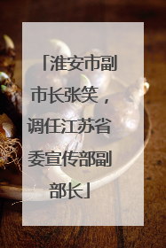 淮安市副市长张笑，调任江苏省委宣传部副部长