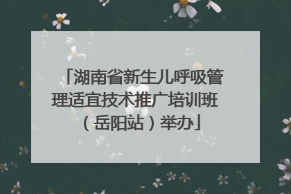 湖南省新生儿呼吸管理适宜技术推广培训班（岳阳站）举办