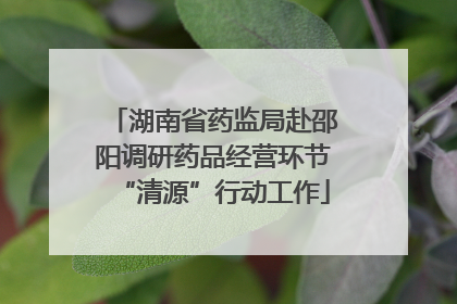 湖南省药监局赴邵阳调研药品经营环节“清源”行动工作