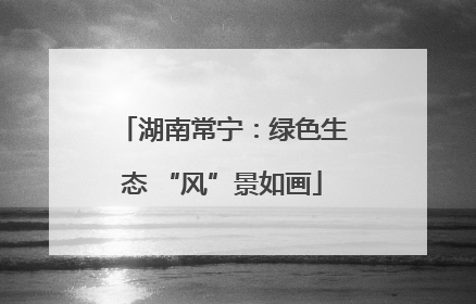 湖南常宁：绿色生态 “风”景如画
