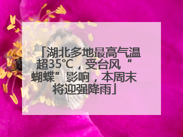湖北多地最高气温超35℃，受台风“蝴蝶”影响，本周末将迎强降雨