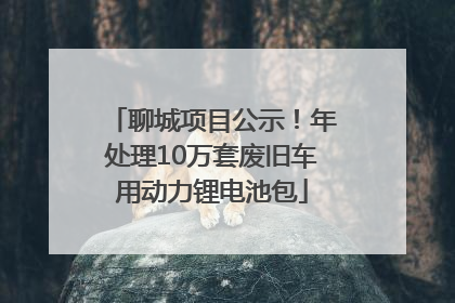聊城项目公示！年处理10万套废旧车用动力锂电池包