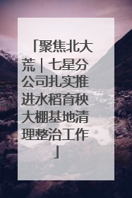 聚焦北大荒｜七星分公司扎实推进水稻育秧大棚基地清理整治工作