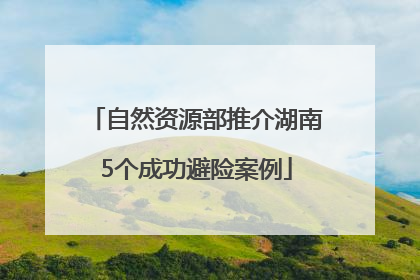 自然资源部推介湖南5个成功避险案例