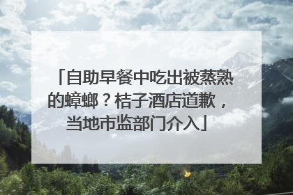 自助早餐中吃出被蒸熟的蟑螂？桔子酒店道歉，当地市监部门介入