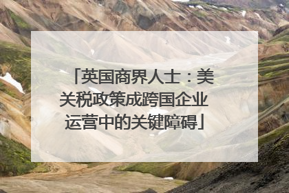 英国商界人士：美关税政策成跨国企业运营中的关键障碍