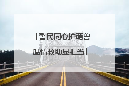 警民同心护萌兽 温情救助显担当