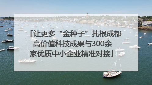 让更多“金种子”扎根成都 高价值科技成果与300余家优质中小企业精准对接