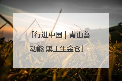 行进中国｜青山蓄动能 黑土生金仓