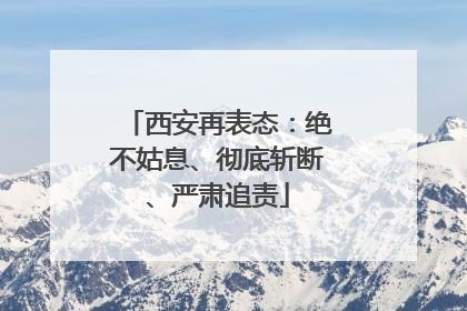 西安再表态：绝不姑息、彻底斩断、严肃追责