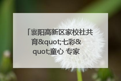 襄阳高新区家校社共育"七彩"童心 专家团支招智慧育儿