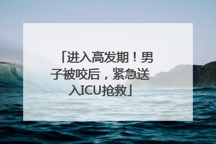 进入高发期！男子被咬后，紧急送入ICU抢救