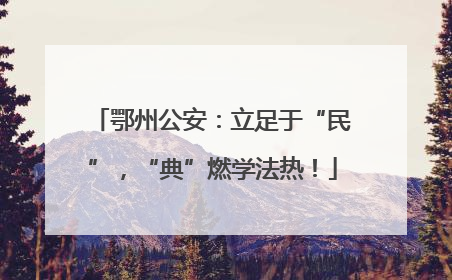 鄂州公安：立足于“民”，“典”燃学法热！